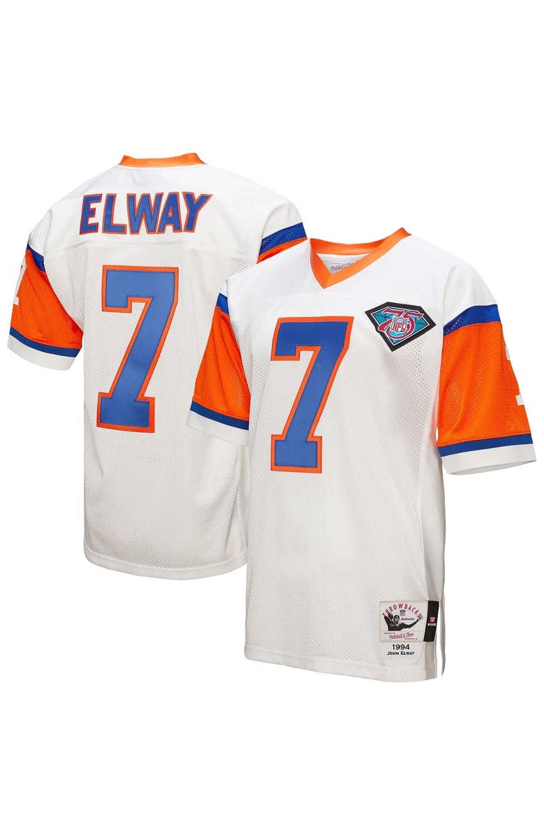 Mitchell & Ness Men's Mitchell & Ness John Elway White Denver Broncos 1994 Authentic Throwback Retired Player Jersey, Main, color, White