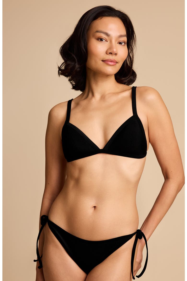 Triangle Bikini Top, Alternate, color, Black