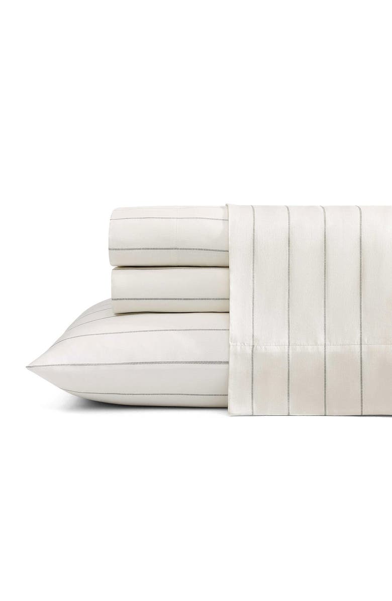 Tommy Bahama Palma Stripe Cotton Sateen Sheet Set, Main, color, Brown