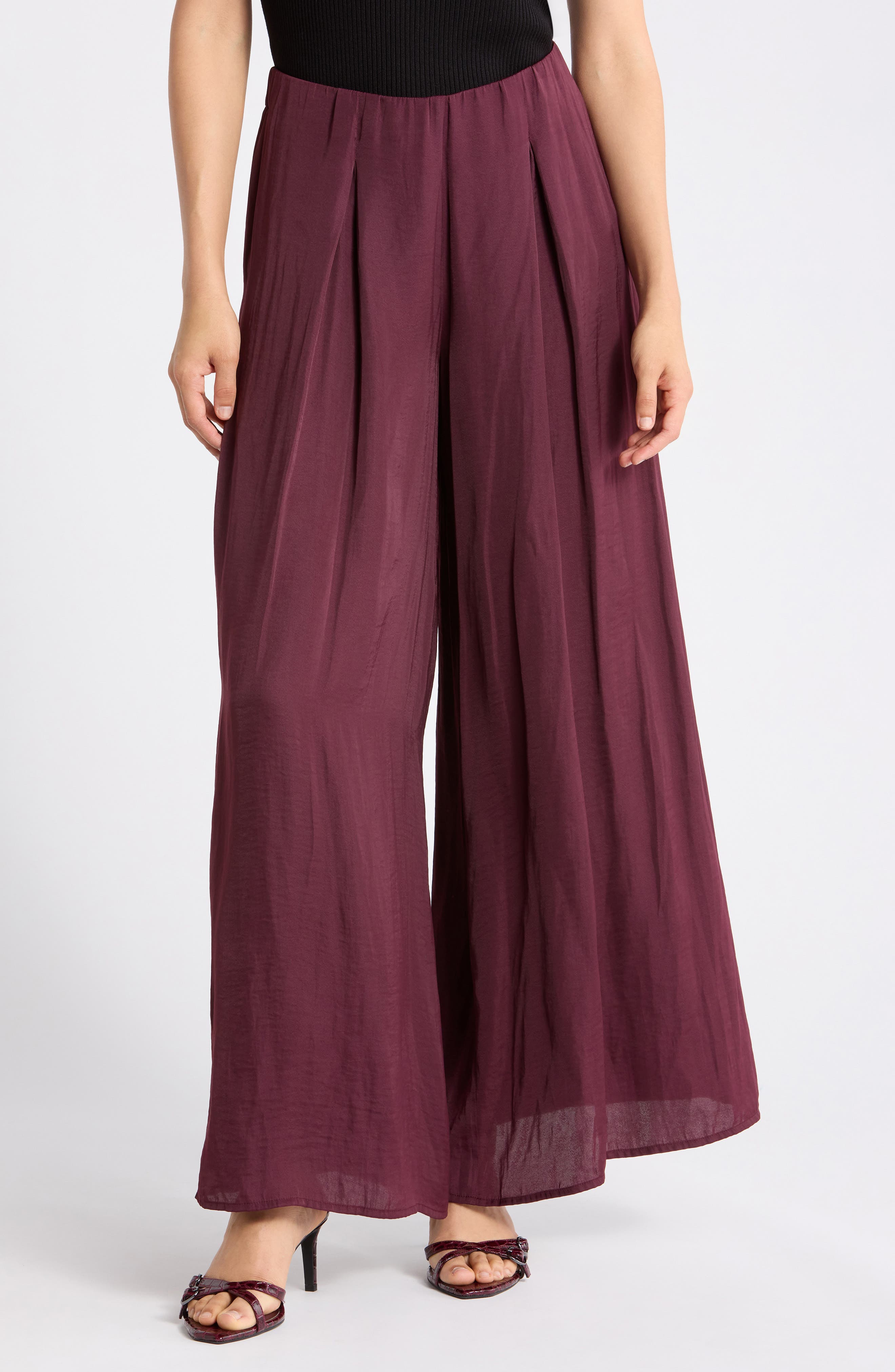 Pleated Wide Leg Pants