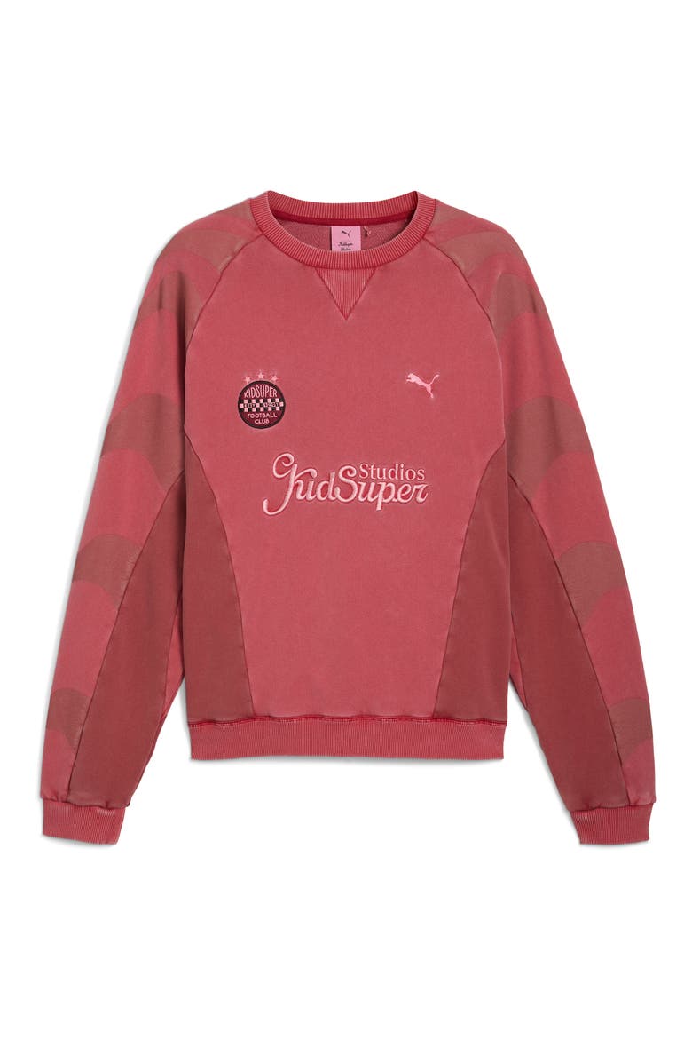 x KidSuper MCFC Embroidered Cotton Graphic Sweatshirt, Alternate, color, DARK CRIMSON