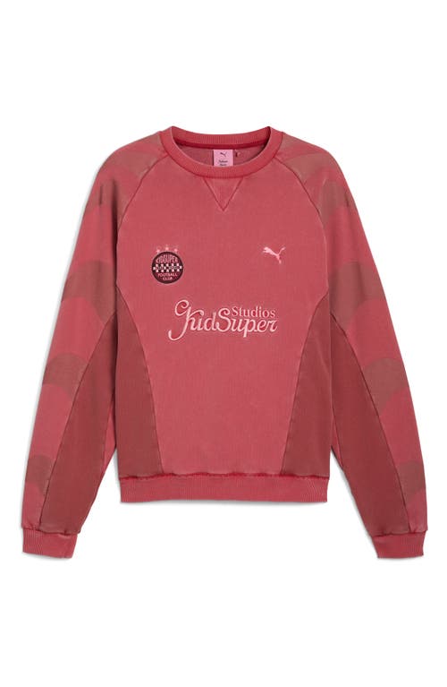Puma X Kidsuper Mcfc Embroidered Cotton Graphic Sweatshirt In Burgundy