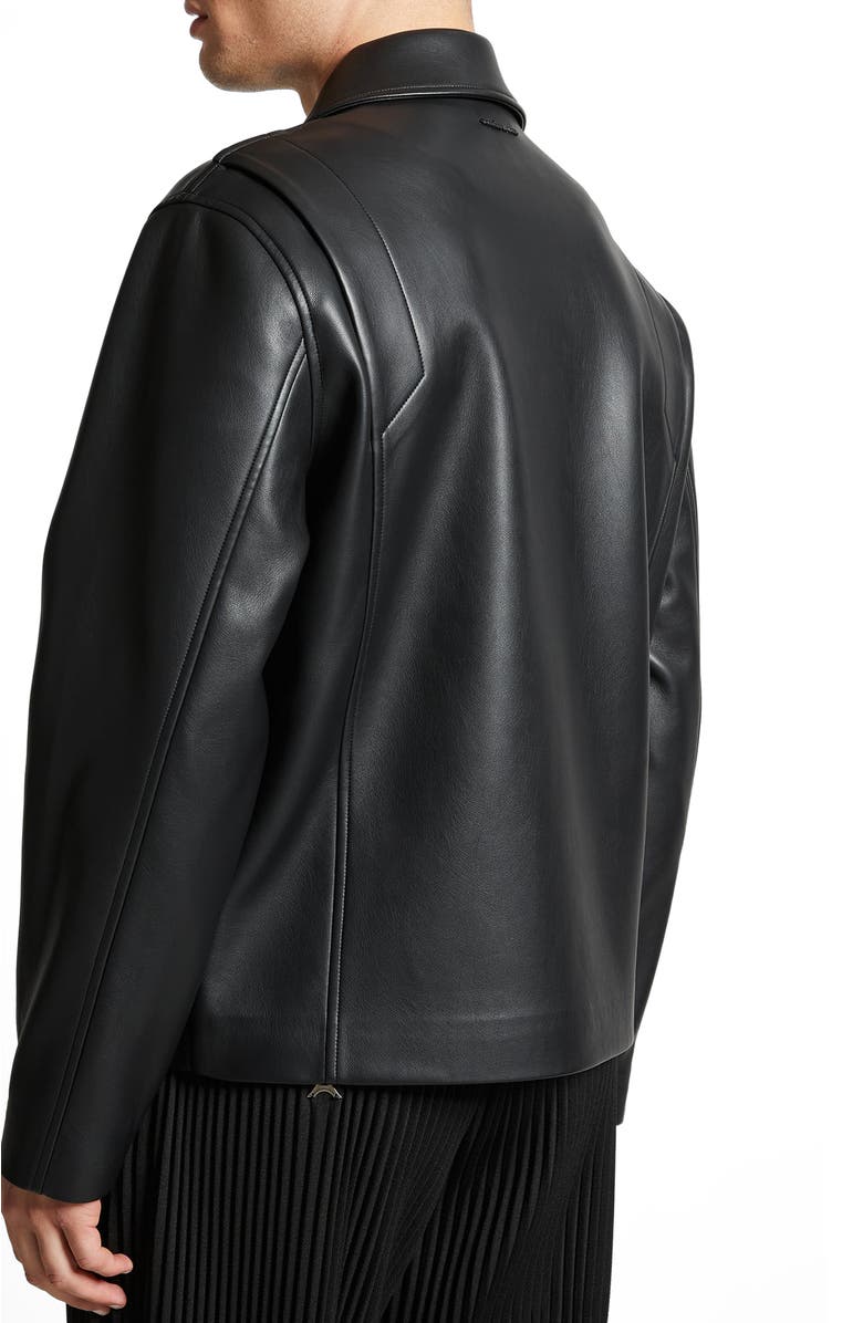 Manière De Voir Bernard Leather Minimal Boxy Jacket, Alternate, color, 
