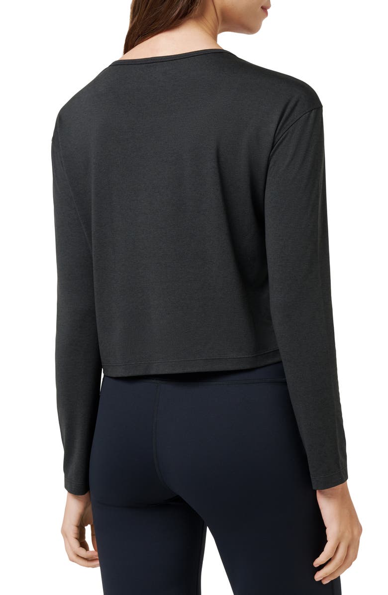 TravisMathew Celestia Long Sleeve Performance T-Shirt, Alternate, color, Heather Black