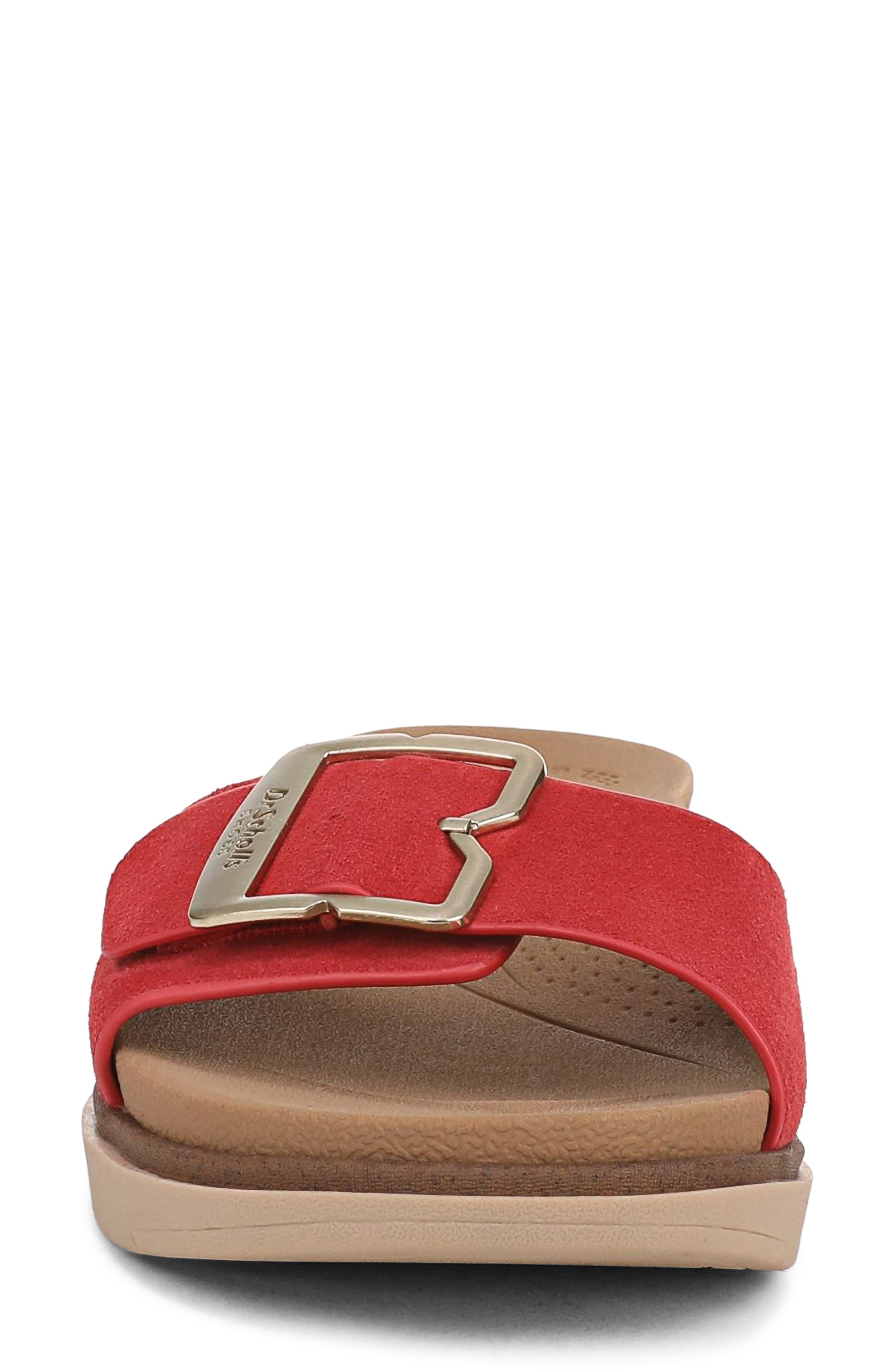 Paradis Buckle Slide Sandal, Alternate, color, RED