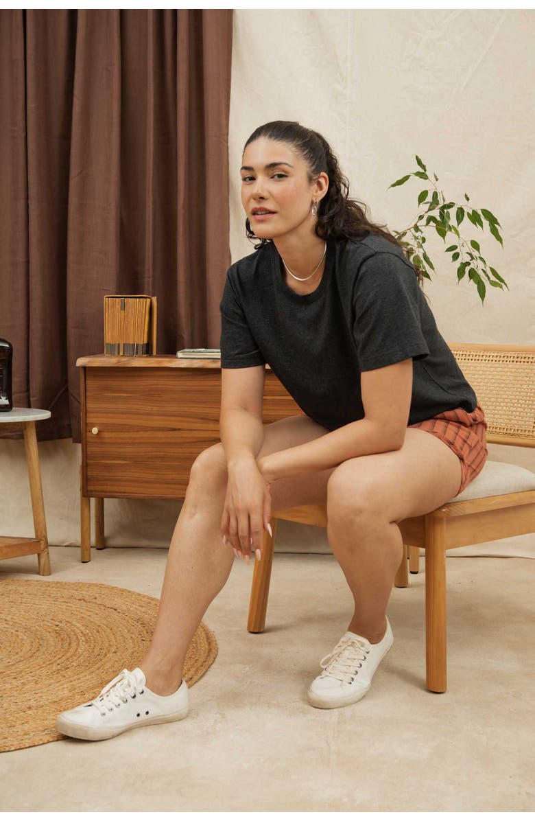 Bridge & Burn Recycled Boxy Tee, Alternate, color, Charcoal Heather