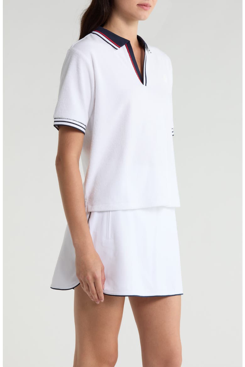 Circle G Johnny Collar Cotton Blend Terry Polo, Alternate, color, SNOW
