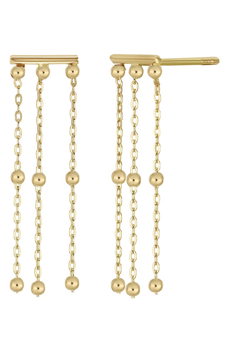 Bony Levy 14K Yellow Gold Beaded Chain Drop Earrings, Main, color, 14K Yellow Gold