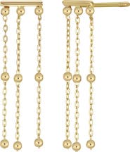 Bony Levy 14K Yellow Gold Beaded Chain Drop Earrings