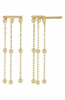 Bony Levy 14K Yellow Gold Beaded Chain Drop Earrings