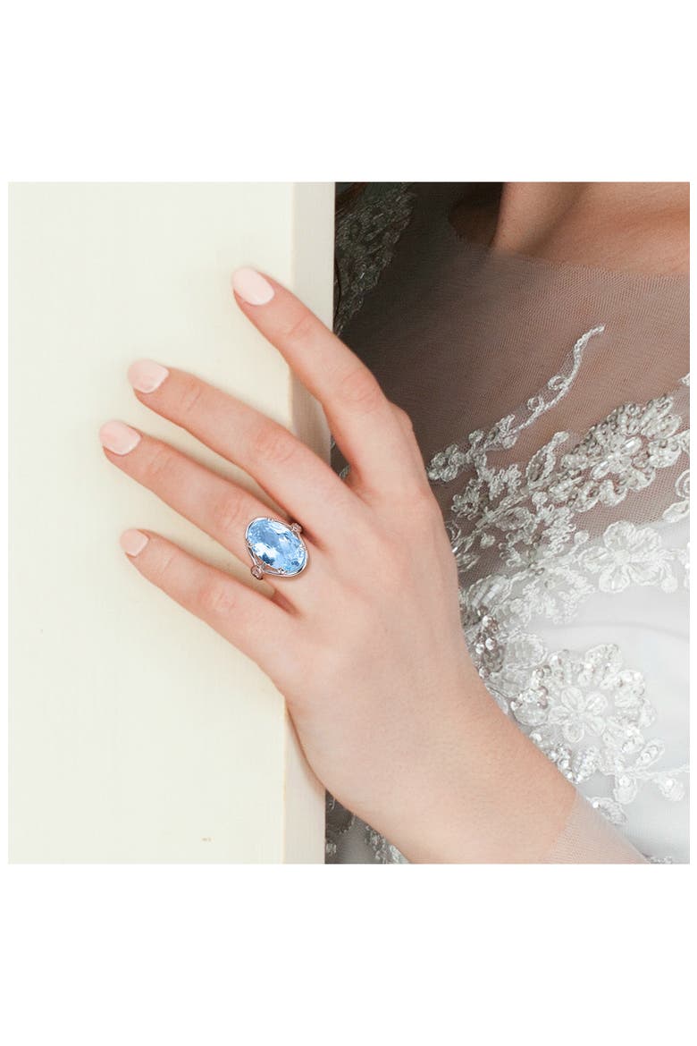 Oval Checkerboard Blue Topaz Ring, Alternate, color, BLUE