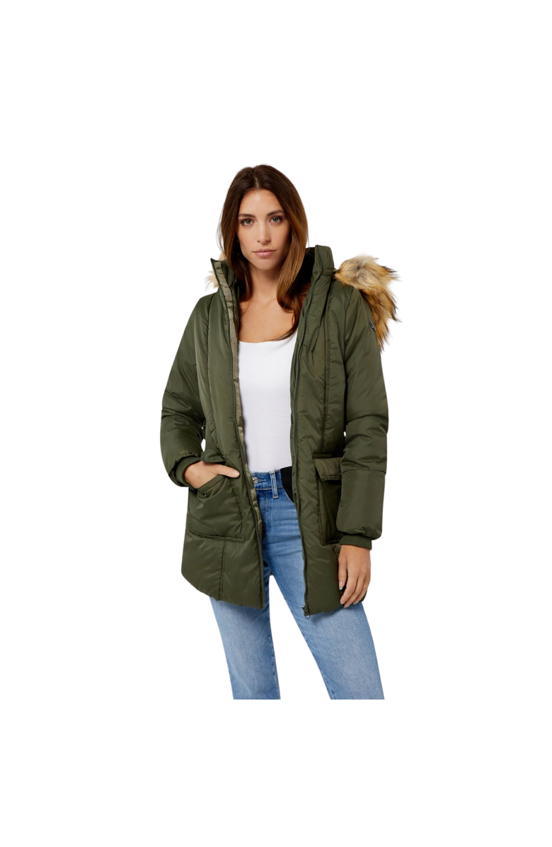 Modern Eternity Maternity Rachel - 3 in 1 Maternity Coat With Belt, Alternate, color, Khaki Green