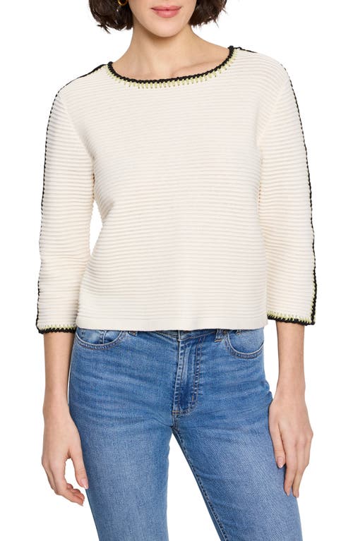Nic + Zoe Nic+zoe Ottoman Stitched Sweater In Classic Cream