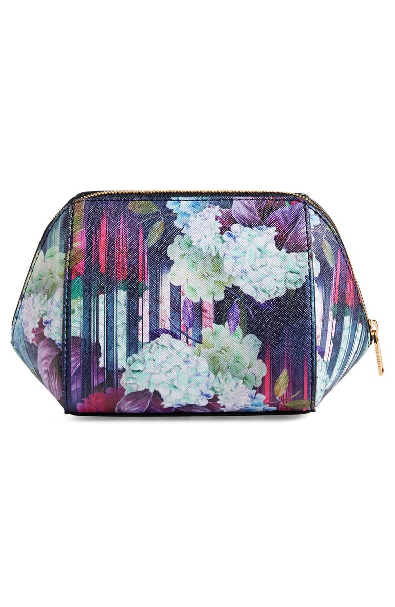 Ted Baker London 'Hydrangea' Floral Print Cosmetics Case, Alternate, color, 