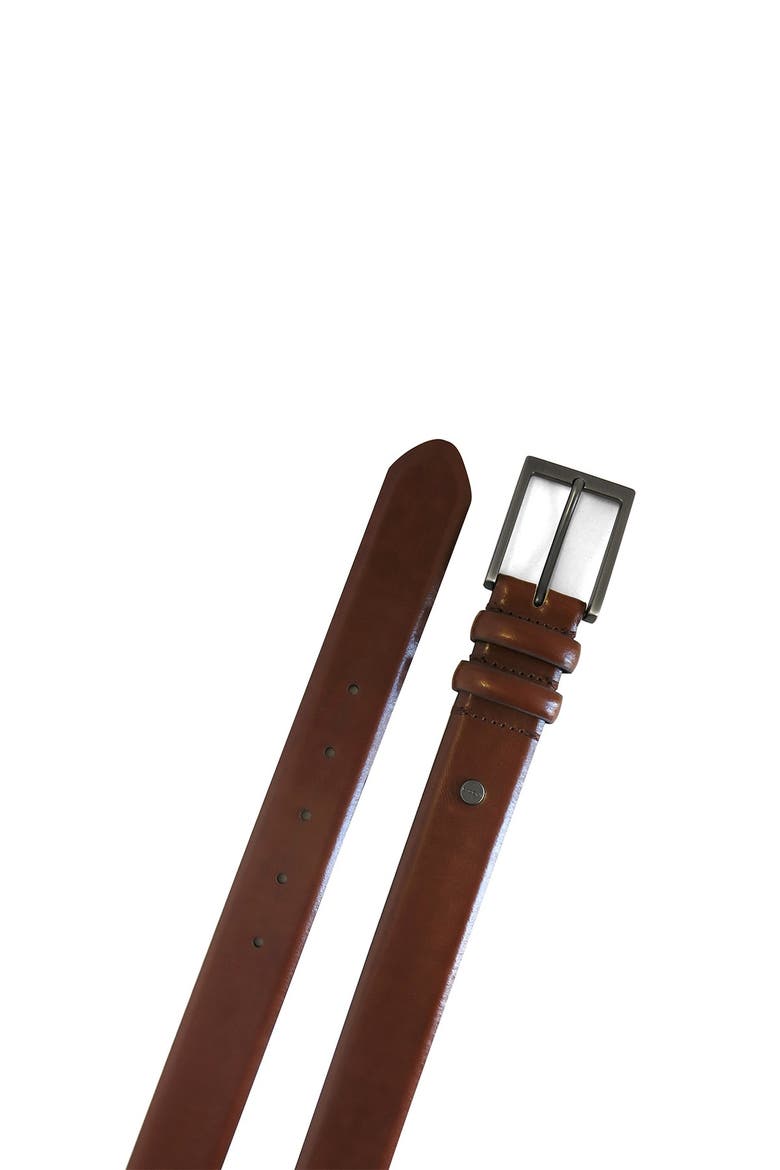 Double Loop Leather Belt, Alternate, color, COGNAC