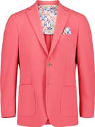 Robert Graham Harston Tailored Fit Coral Pink Seersucker Sport Coat