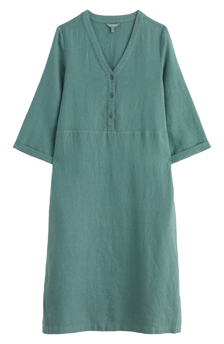Seasalt Cornwall Dew Drop Long Sleeve Linen Midi Dress, Alternate, color, Sardine