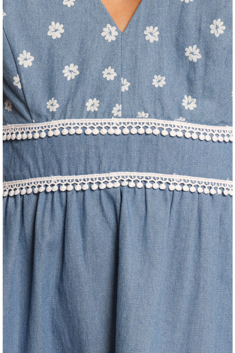Estrella Embroidered Minidress, Alternate, color, DENIM