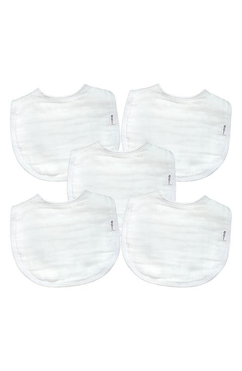 5-Pack Organic Cotton Muslin Baby Bibs