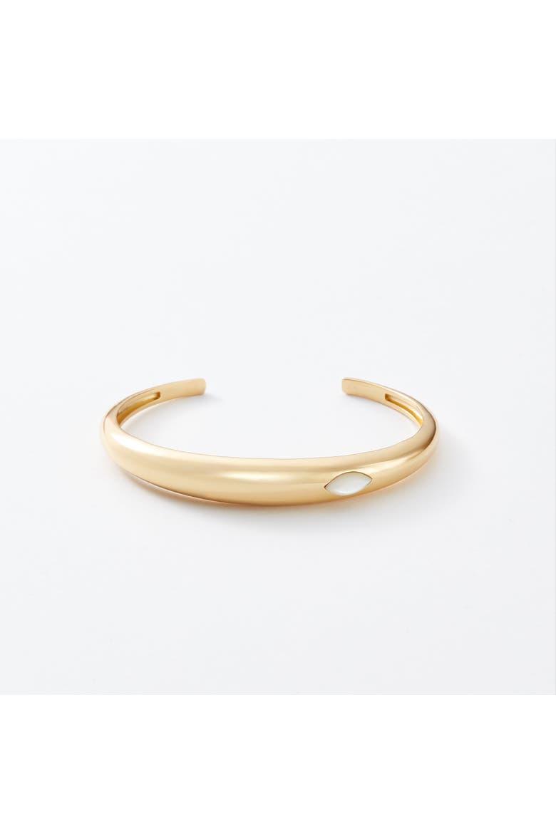 Calla Cuff with Pearl Bracelet, Main, color, Gold