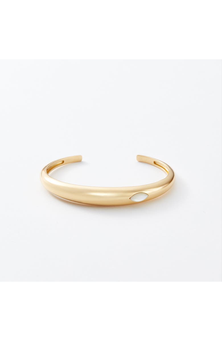 Sara Patino Calla Cuff with Pearl Bracelet, Main, color, Gold
