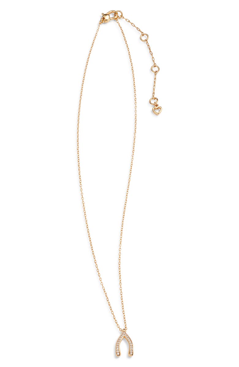 Kate Spade New York dream big pendant necklace, Alternate, color, Clear/ Gold