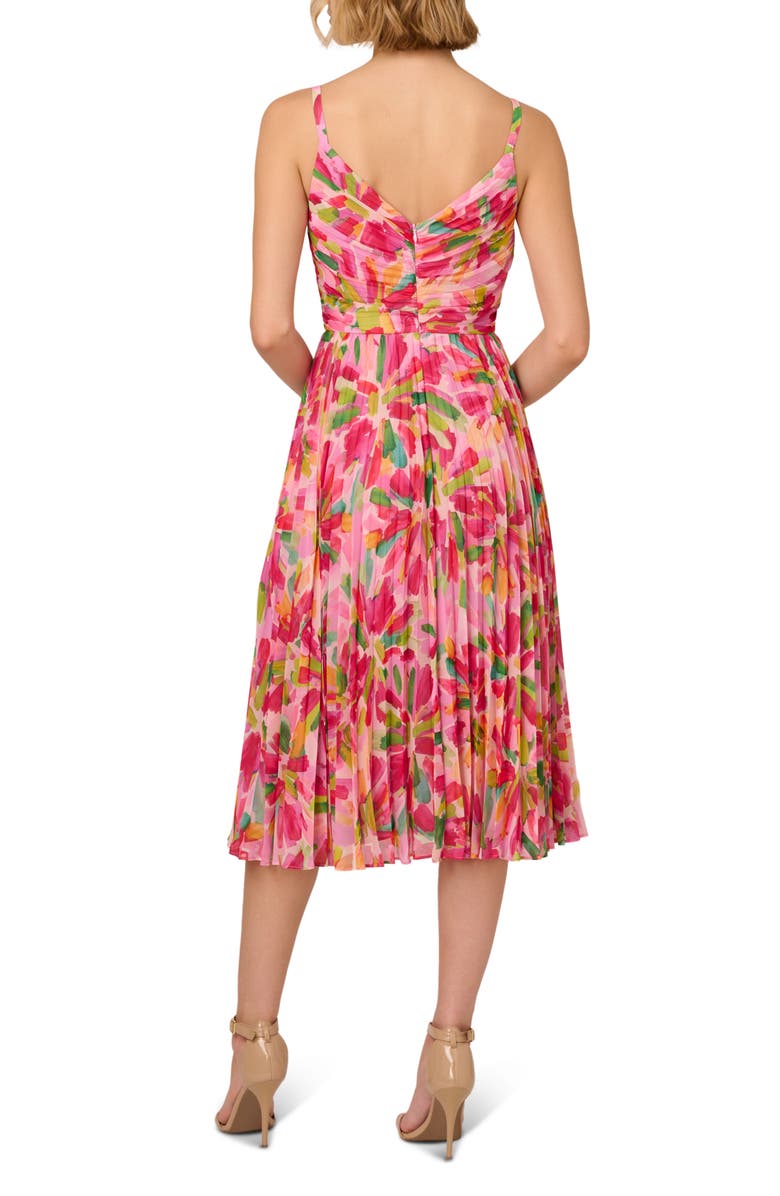 Adrianna Papell Pleated Cocktail Midi Dress, Alternate, color, 