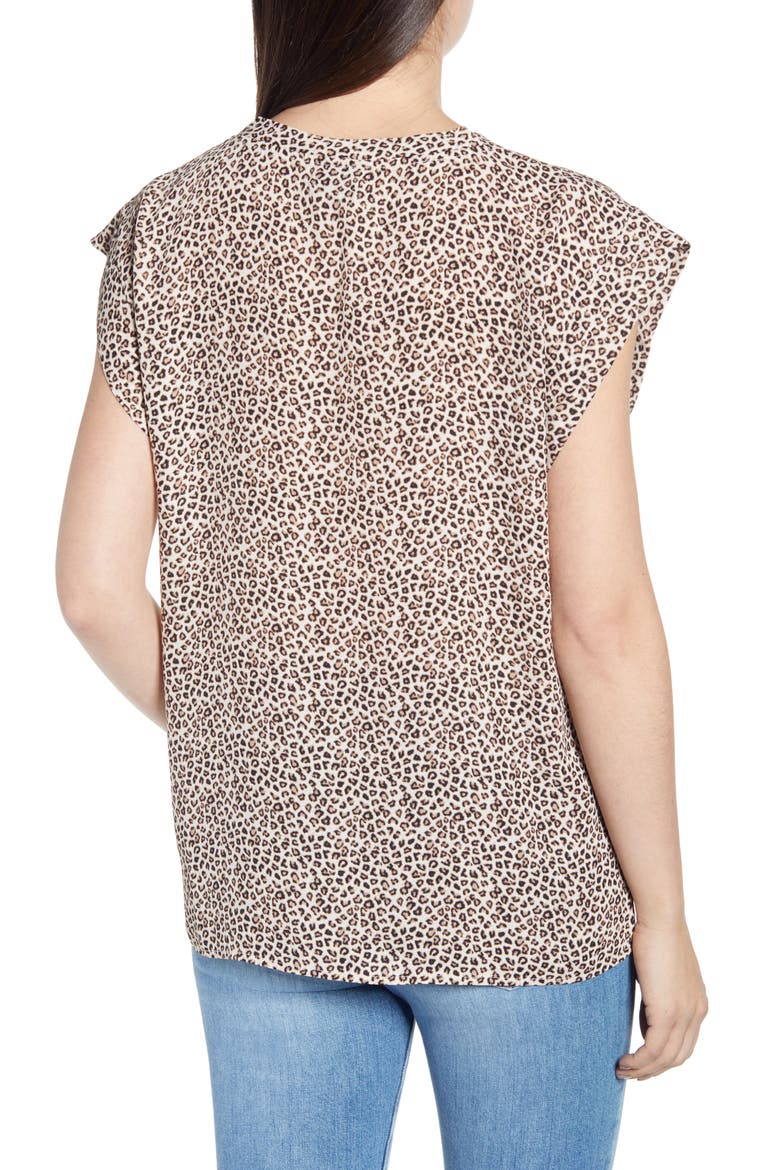Print Oversize Cap Sleeve Top, Alternate, color, ANIMALISTIC PRINT