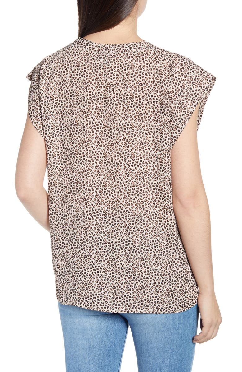 Bobeau Print Oversize Cap Sleeve Top, Alternate, color, 