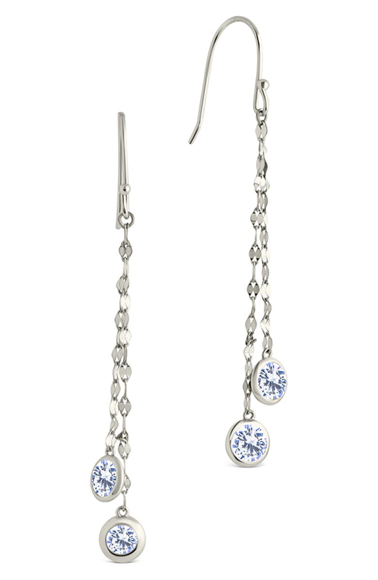 Sterling Forever Idaline Cubic Zirconia Drop Earrings, Main, color, 