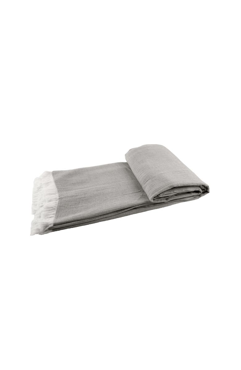 ELISABETH YORK Declan Ash 80" x 96" Throw Bed Blanket, Main, color, Grey