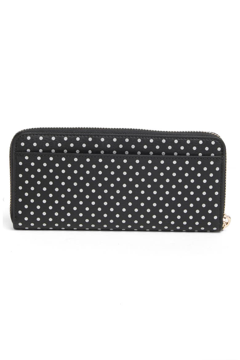 spencer metallic dot slim continental wallet, Alternate, color, BLACK MULTI.
