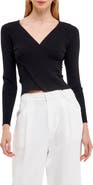 Endless Rose Wrap Front Rib Sweater