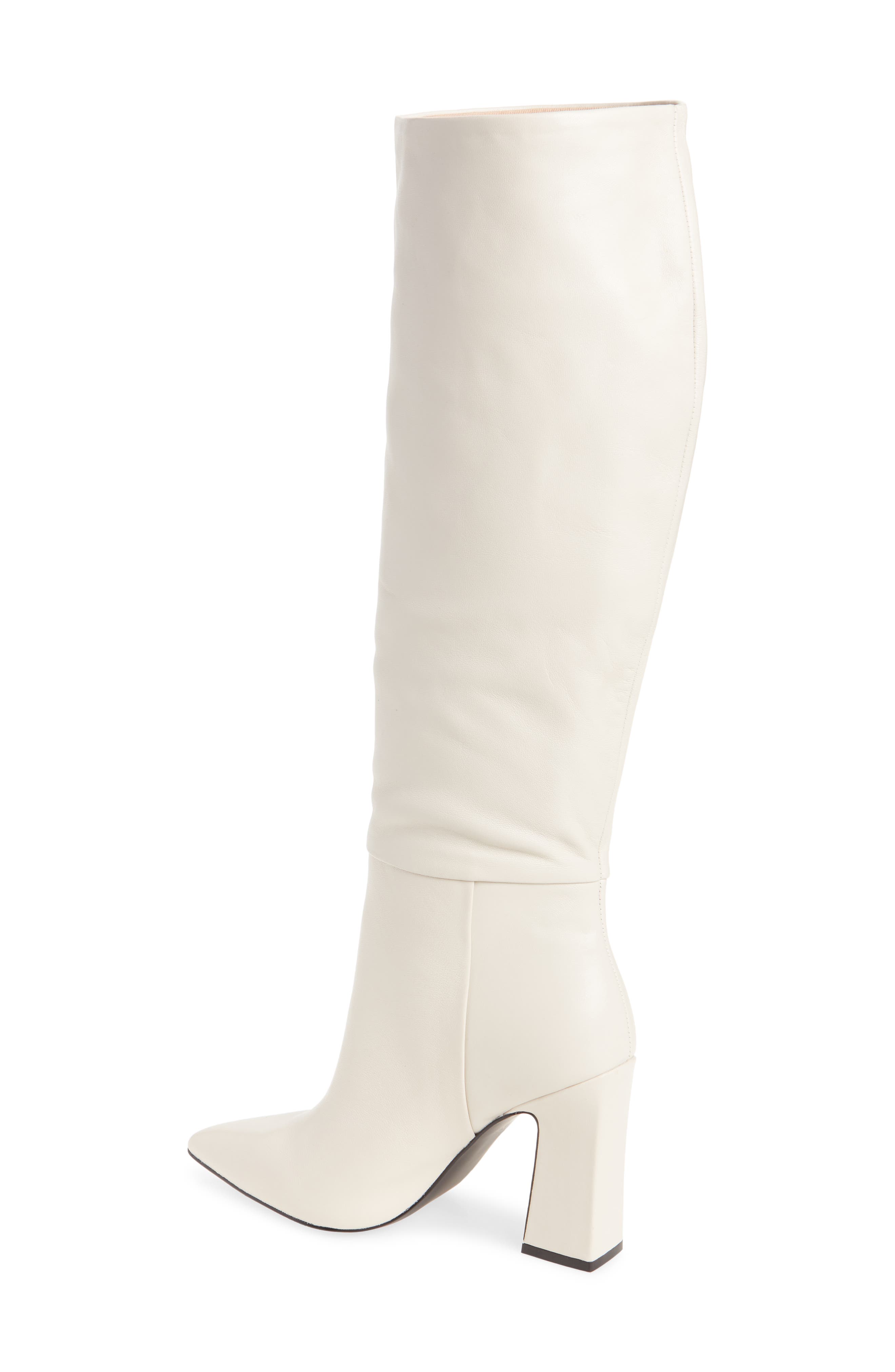 Showbiz Pointed Toe Knee High Boot, Alternate, color, BONE LEATHER
