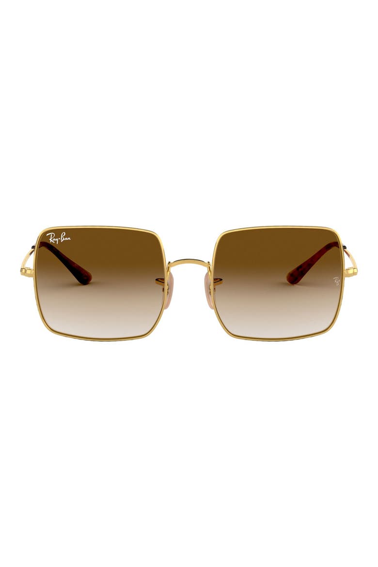 54mm Gradient Square Sunglasses, Main, color, GOLD / BROWN GRADIENT