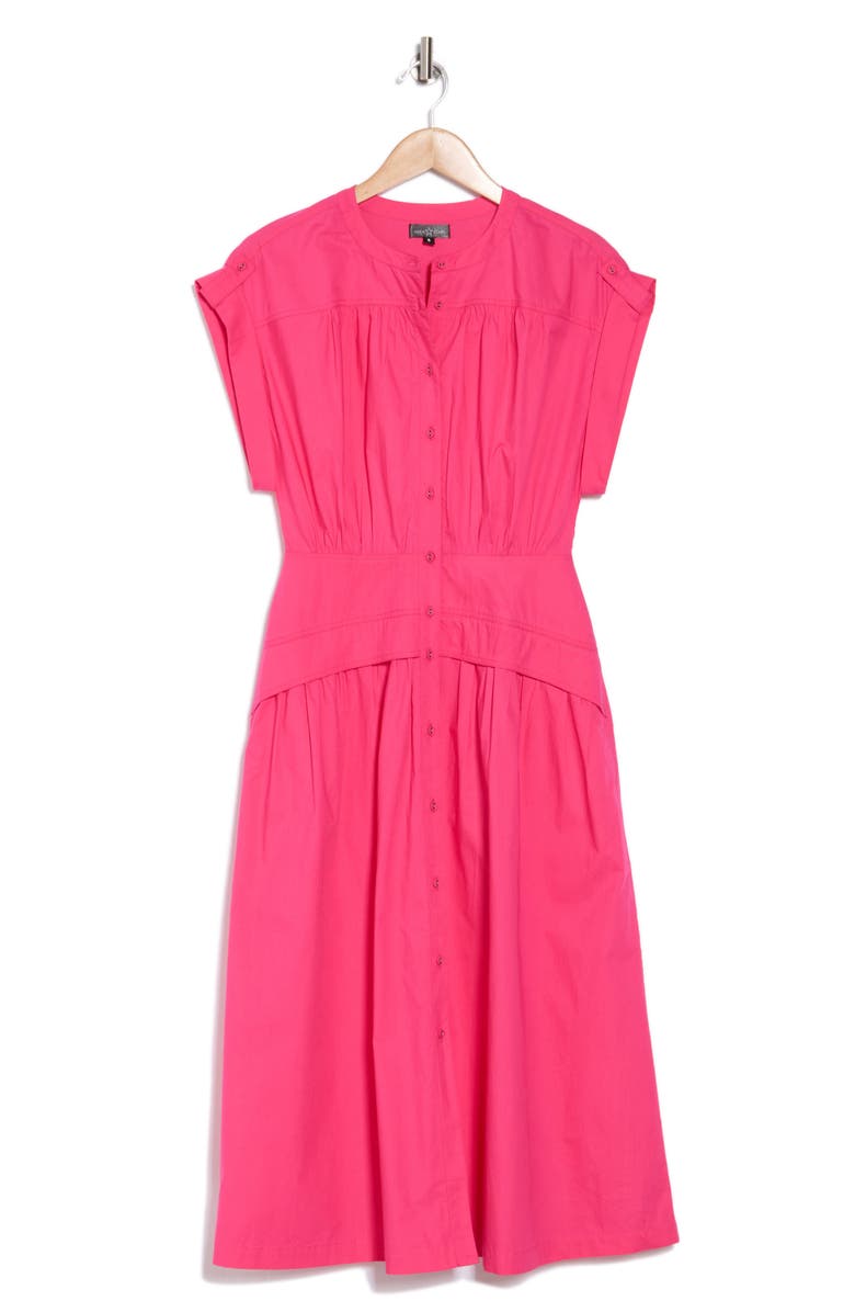 AREA STARS Cuff Button Front Dress, Alternate, color, Fuchsia
