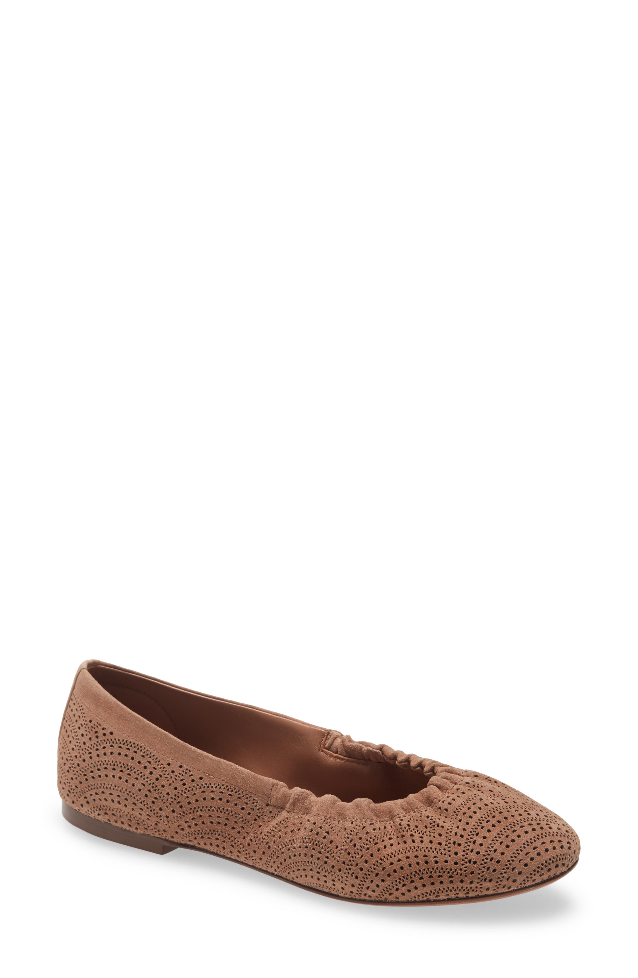 Alaïa Perforated Ballet Flat, Main, color, 