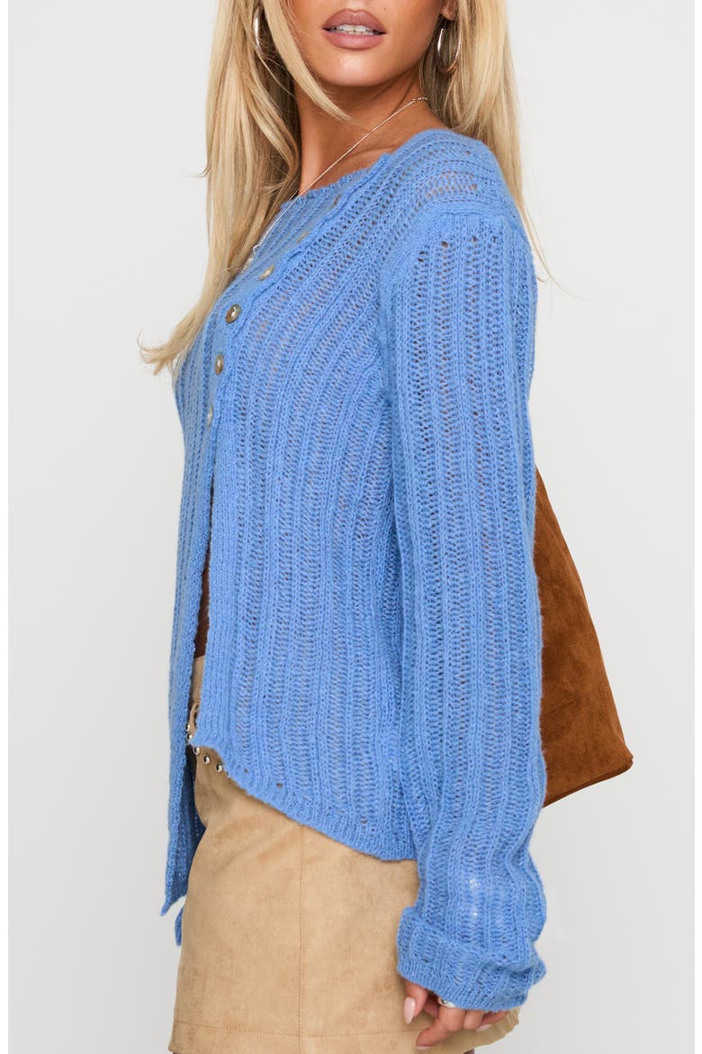 Lenker Asymmetric Button Cardigan, Alternate, color, BLUE