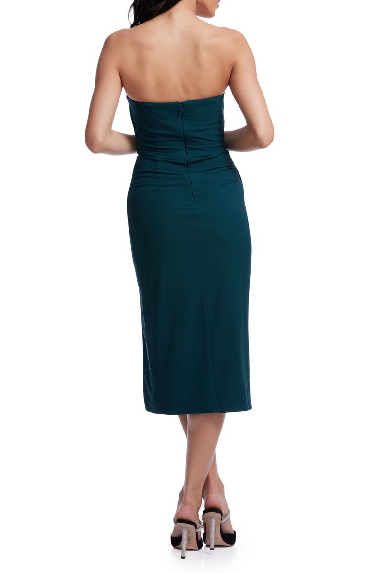 Valencia Strapless Cocktail Dress, Alternate, color, PINE