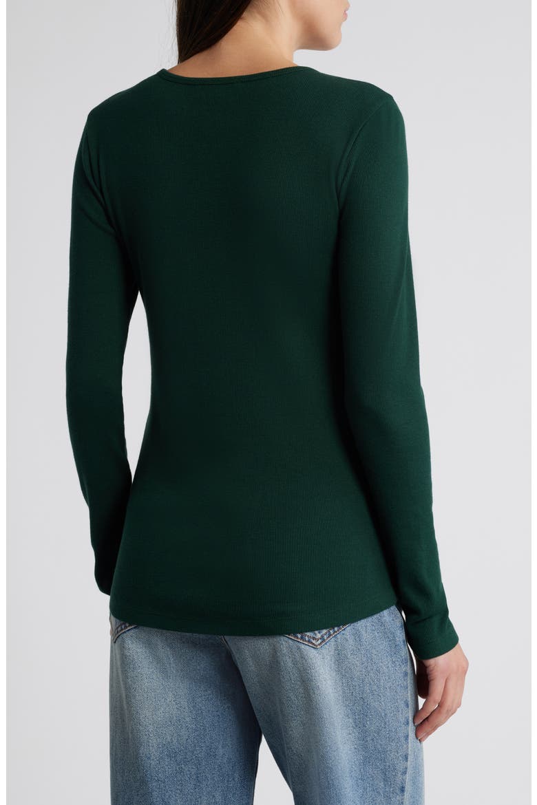 Rib Crewneck Long Sleeve Top, Alternate, color, GREEN PARK