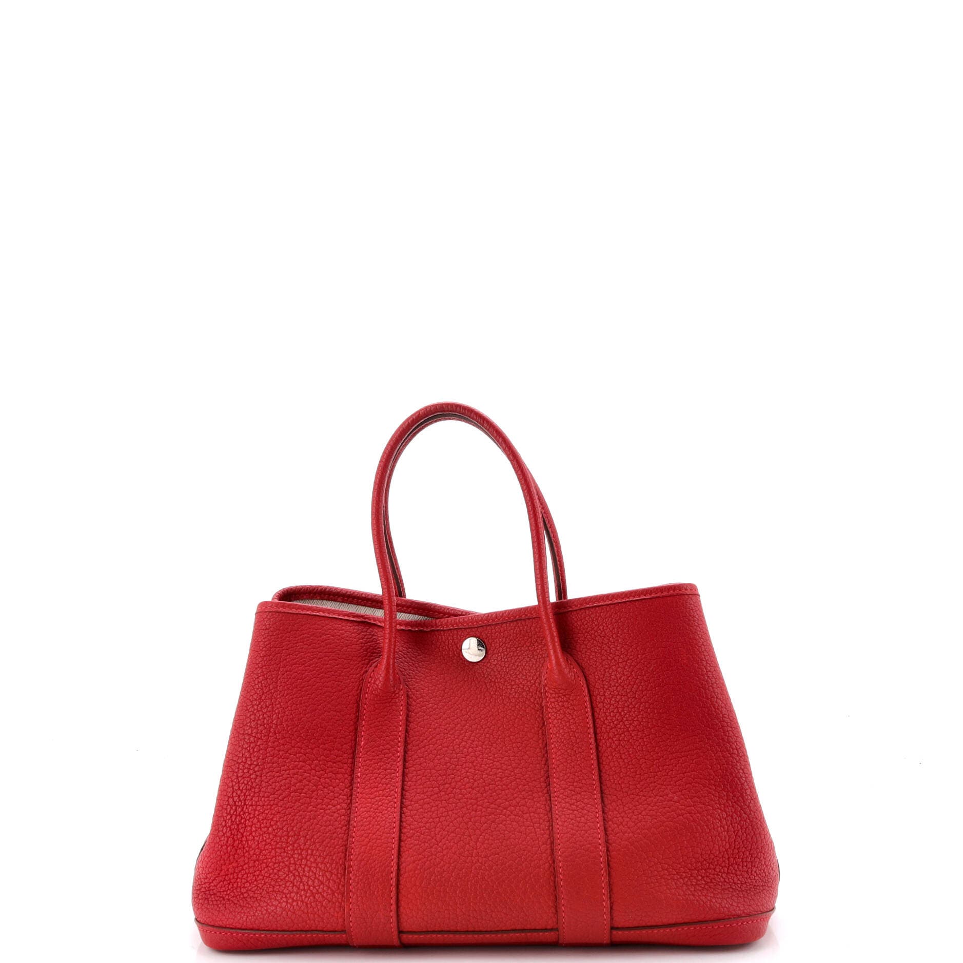 Pre-Owned Hermes Garden Party Tote Leather 30, Alternate, color, Rouge Vif