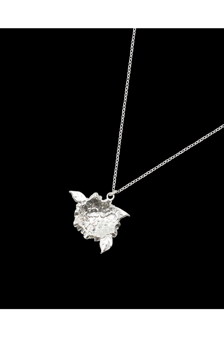 Hydrangea Necklace Silver, Alternate, color, Blue & Silver