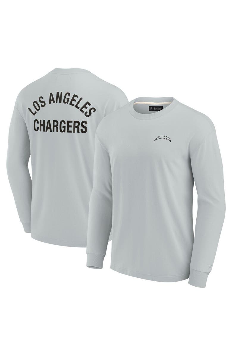 Fanatics Signature Unisex Fanatics Signature Gray Los Angeles Chargers Elements Super Soft Long Sleeve T-Shirt, Main, color, Gray