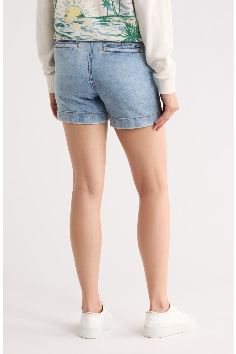 Organic Cotton & Linen Blend Denim Shorts, Alternate, color, SUMMER SEAS WASH