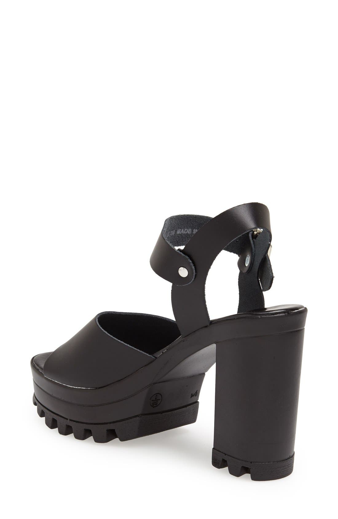 'Lena' Chunky Sole Platform Sandal, Alternate, color, BLACK