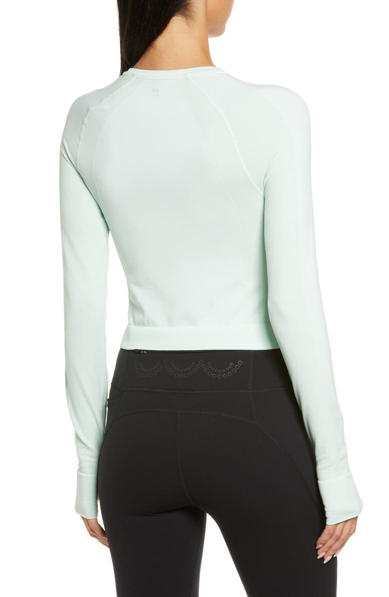 Sweaty Betty Athlete Seamless Long Sleeve Crop Top, Alternate, color, 