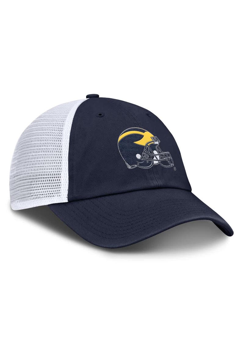 Men's Jordan Brand Navy/White Michigan Wolverines Club Trucker Adjustable Hat, Alternate, color, Navy