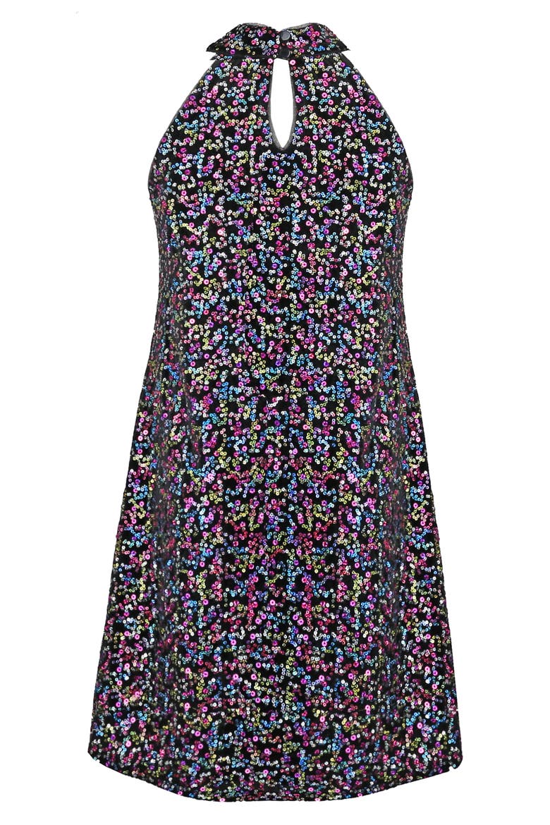 Kids' Sequin Swing Dress, Alternate, color, BLACK/ MULTI