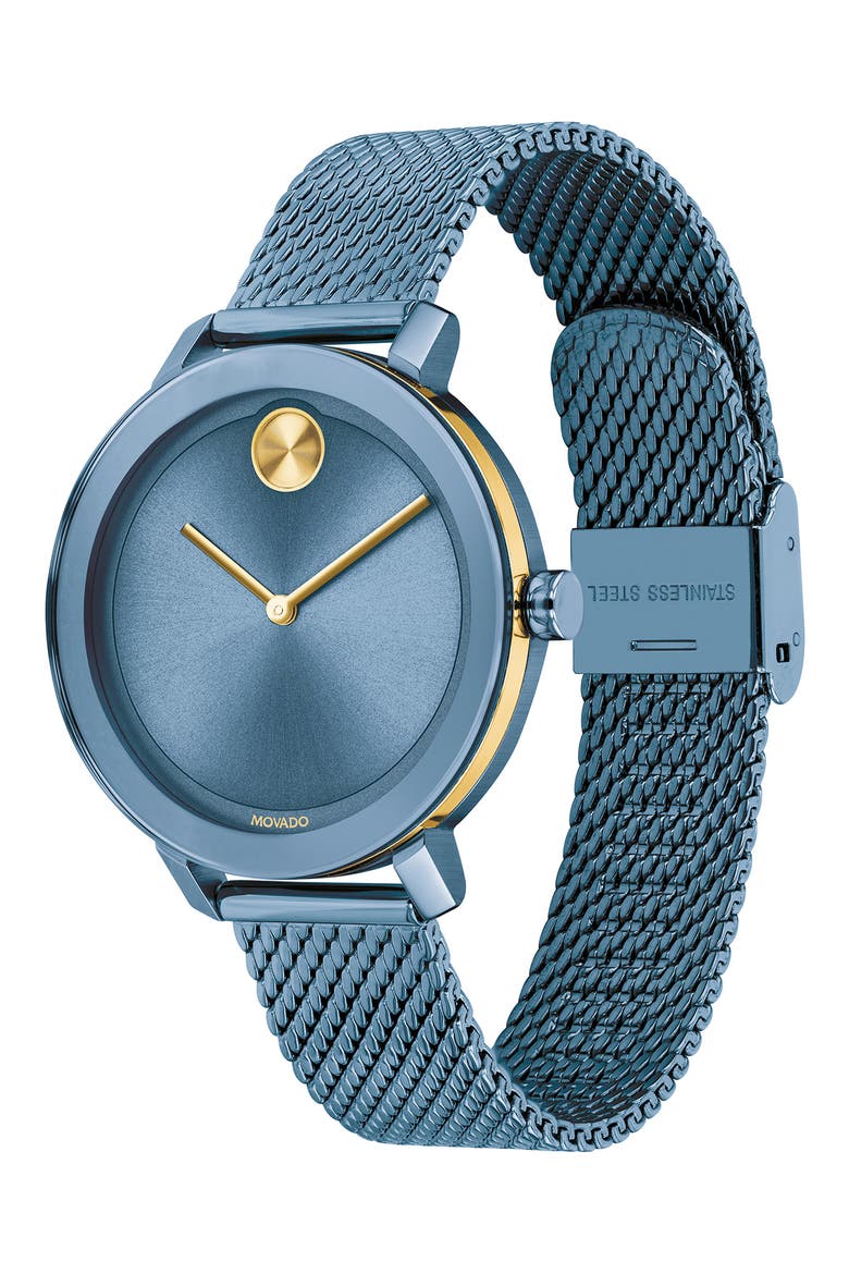 Bold Evolution Mesh Strap Watch, 34mm, Alternate, color, BLUE