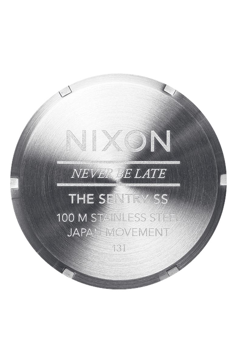 Nixon The Sentry Fisheye Bracelet Watch, 42mm, Alternate, color, Fisheye / Silver / Polar Blue